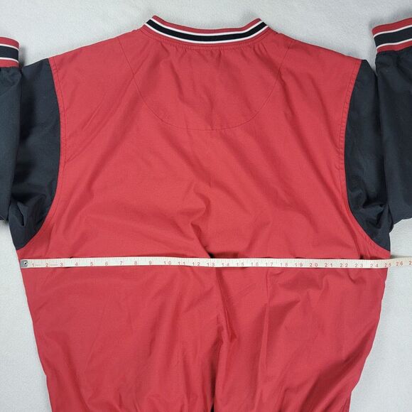 Vintage Reebok Windbreaker Jacket Men's Large Red Pullover Essential V-Neck 90's - Picture 7 of 8